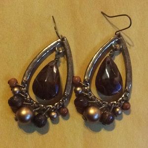💕 Brown bronze chandelier earrings